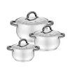 Kastrolis ar Vāku Feel Maestro MR-3522-6M-BLACK Sudrabains Tērauds Nerūsējošais tērauds Ø 18 cm Ø 20 cm Ø 16 cm 2,5 L 1,8 L 3,5 