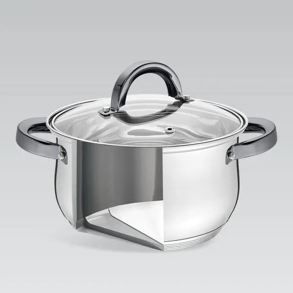 Casserole with Lid Feel Maestro MR-3522-6M-BLACK Silver Steel Stainless steel Ø 18 cm Ø 20 cm Ø 16 cm 2,5 L 1,8 L 3,5 L (6 Piece