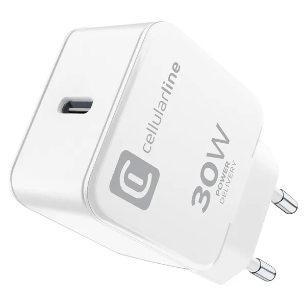 Cellularline The One - USB-C Power Delivery 30W mains charger (white)