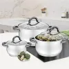 Kannellinen vuoka Feel Maestro MR-3522-6M-BLACK Hopeinen Teräs Ruostumaton teräs Ø 18 cm Ø 20 cm Ø 16 cm 2,5 L 1,8 L 3,5 L (6 Ka