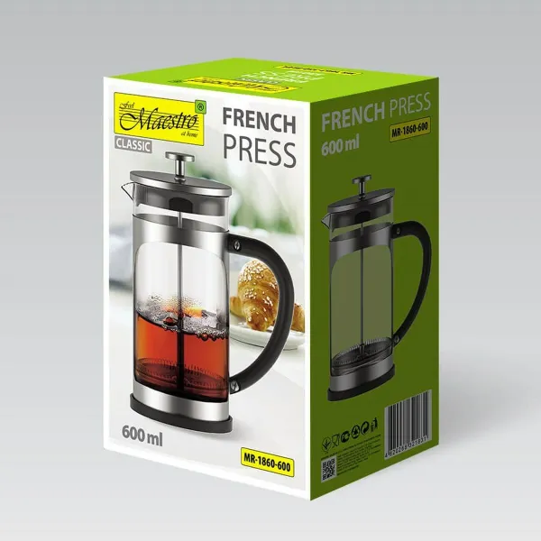 Teekannu Feel Maestro MR-1860-600 Musta Teräs Ruostumaton teräs Borosilikaattilasi 600 ml
