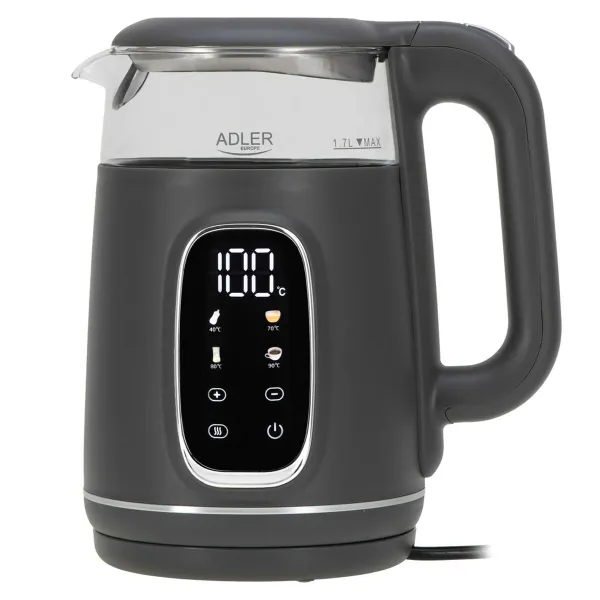 Vedenkeitin Adler AD 1305gs Harmaa Hopeinen 2200 W 1,7 L