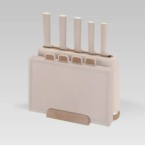 Setti keittiöveitsiä ja teline Feel Maestro MR-1412-BEIGE