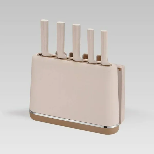 Setti keittiöveitsiä ja teline Feel Maestro MR-1412-BEIGE