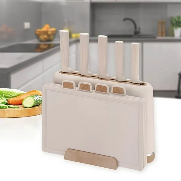 Кухонные ножи с подставкой Feel Maestro MR-1412-BEIGE