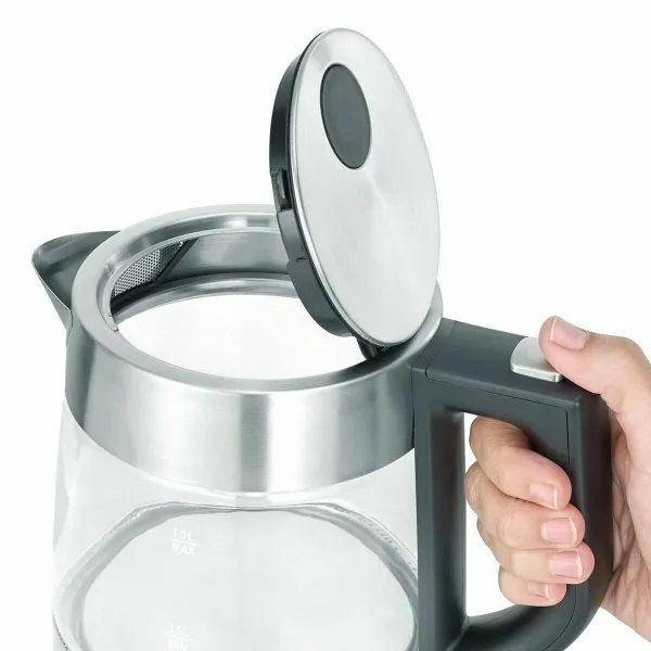 Electric Kettle with LED Light Severin WK 3468 Black Transparent Stainless steel 2200 W 1 L