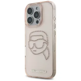Karl Lagerfeld IML Rhinestones Karl Head - Case for iPhone 16 Pro Max (pink)