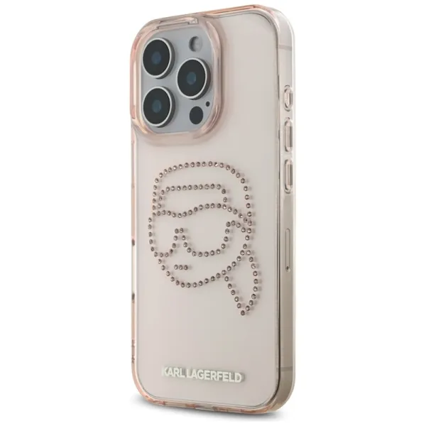 Karl Lagerfeld IML Rhinestones Karl Head - Case for iPhone 16 Pro Max (pink)