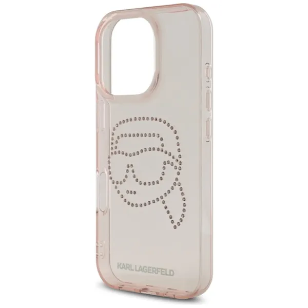 Karl Lagerfeld IML Rhinestones Karl Head - Case for iPhone 16 Pro Max (pink)