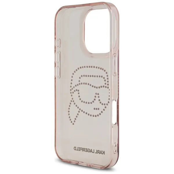 Karl Lagerfeld IML Rhinestones Karl Head - Case for iPhone 16 Pro Max (pink)