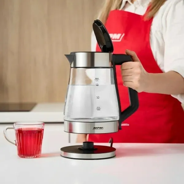 Kettle Mpm MCZ-122 Black Grey Glass Stainless steel 2200 W 1,7 L
