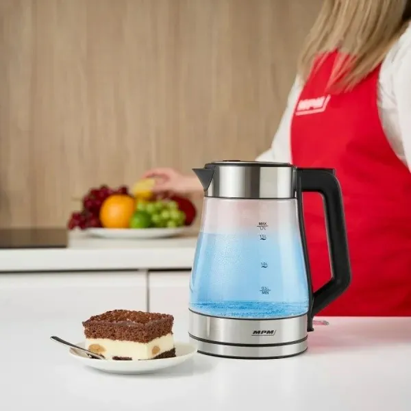Kettle Mpm MCZ-122 Black Grey Glass Stainless steel 2200 W 1,7 L