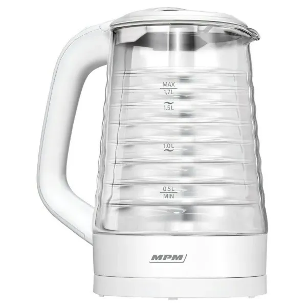 Kettle Mpm MCZ-124 White Glass 2200 W 1,7 L
