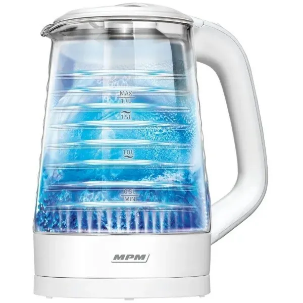 Kettle Mpm MCZ-124 White Glass 2200 W 1,7 L