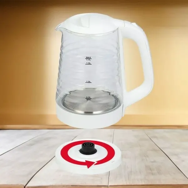 Kettle Mpm MCZ-124 White Glass 2200 W 1,7 L