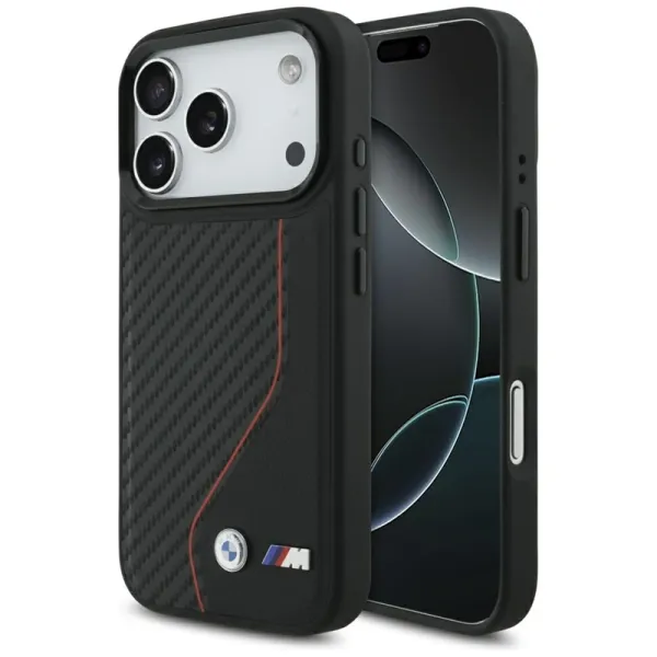 BMW M Carbon Line & Logo MagSafe - Case iPhone 17 Pro (red)