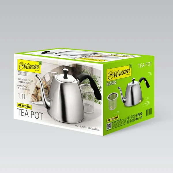 Teekannu Feel Maestro MR-1333-Tea Musta Teräs Ruostumaton teräs Muovinen 1,1 L