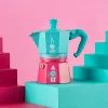Итальянская Kофеварка Bialetti Синий Розовый Алюминий термопласт 3 Чашки