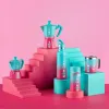 Итальянская Kофеварка Bialetti Синий Розовый Алюминий термопласт 3 Чашки