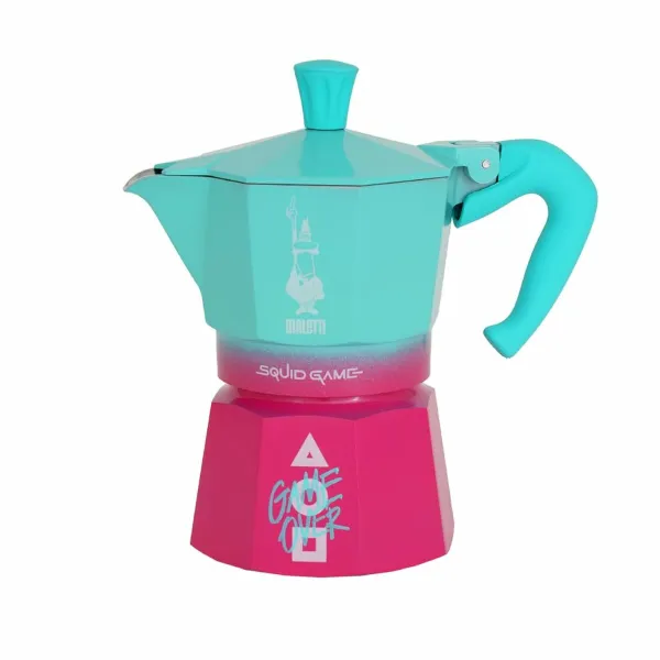 Итальянская Kофеварка Bialetti Синий Розовый Алюминий термопласт 3 Чашки