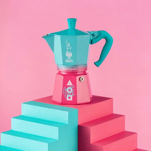 Итальянская Kофеварка Bialetti Синий Розовый Алюминий термопласт 6 Чашки