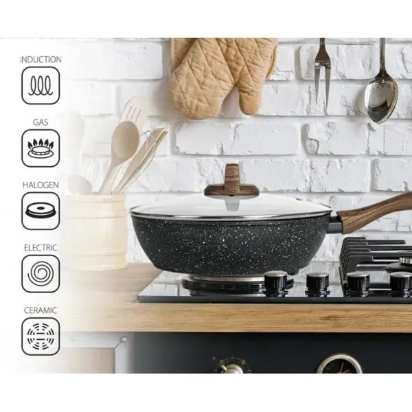 Pan Smile MGK-24 Wood Ø 24 cm Ø 16 cm Aluminium