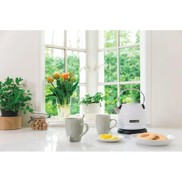 Ūdens Vārītājs un Elektriskā Tējkanna KitchenAid 5KEK1222EWH Balts 1,25 L Metāls Nerūsējošais tērauds