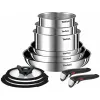 Посудный набор Tefal L897SB74 Чёрный Красный Сталь 11 Предметы