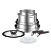 Посудный набор Tefal L897SA74 Чёрный Красный Сталь 10 Предметы