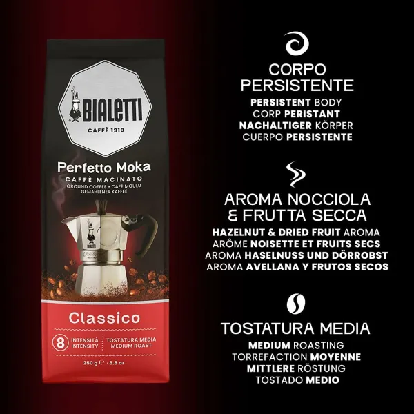 Молотый кофе Bialetti Perfetto Moka Classic 250 g (2 штук)