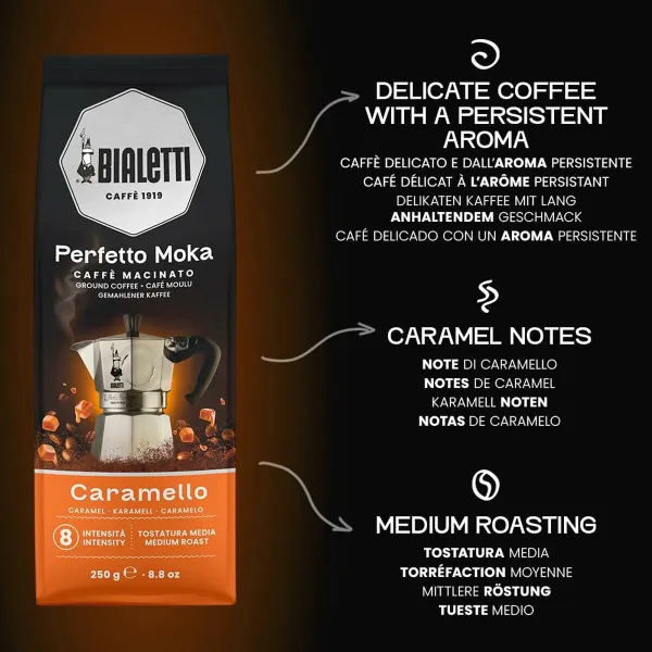 Ground coffee Bialetti Perfetto Moka Carmello 250 g