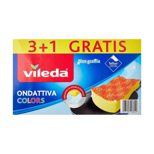 Pesusieni Vileda 169492 Keltainen Sininen Vihreä Oranssi Pinkki Polyuretaani (4 Kappaletta) (1 osaa)