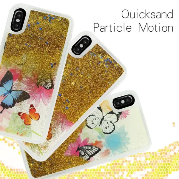Zizo Liquid Glitter Star Case for iPhone X (Butterflies)