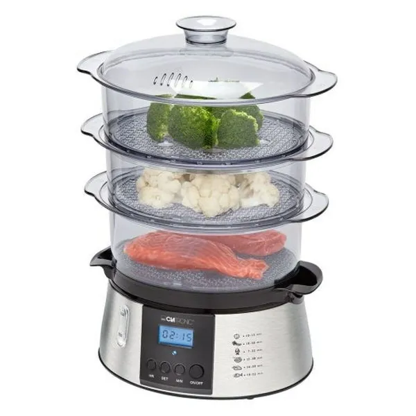 Ruoan Höyrytin Clatronic DG 3547 inox Musta Läpinäkyvä 800 W