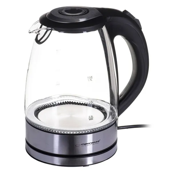 Vedenkeitin Esperanza EKK012  Musta Lasi Muovinen 2200 W 1,7 L