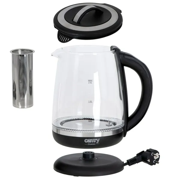 Vedenkeitin Adler CR 1290 Musta Lasi 2200 W 2 L