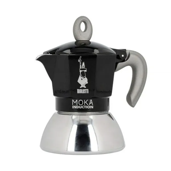 Vanhanaikainen Italialainen Mokkapannu Bialetti Moka Induction Musta Ruostumaton teräs Alumiini 100 ml 2 Puodeliai