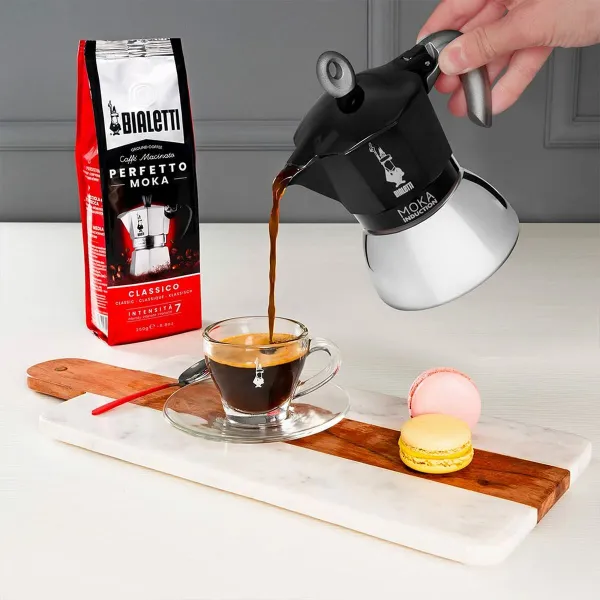 Итальянская Kофеварка Bialetti Moka Induction Чёрный Нержавеющая сталь Алюминий 100 ml 2 Чашки