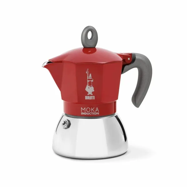 Kafijas Automāts Bialetti Moka Itāļu Kafijkanna Melns Sarkans Nerūsējošais tērauds Alumīnijs 90 ml 100 ml 2 Чашки 1 Daudzums