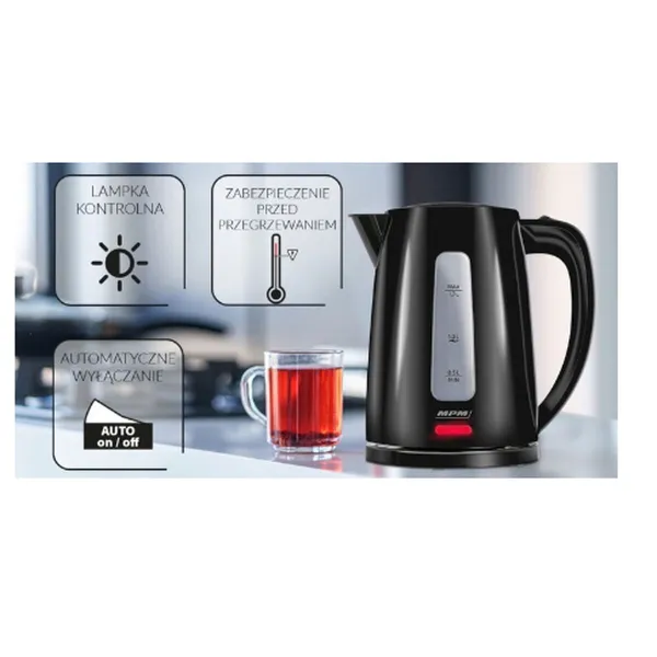 Tējkanna Mpm MCZ-112 Melns Nerūsējošais tērauds 2200 W 1,7 L