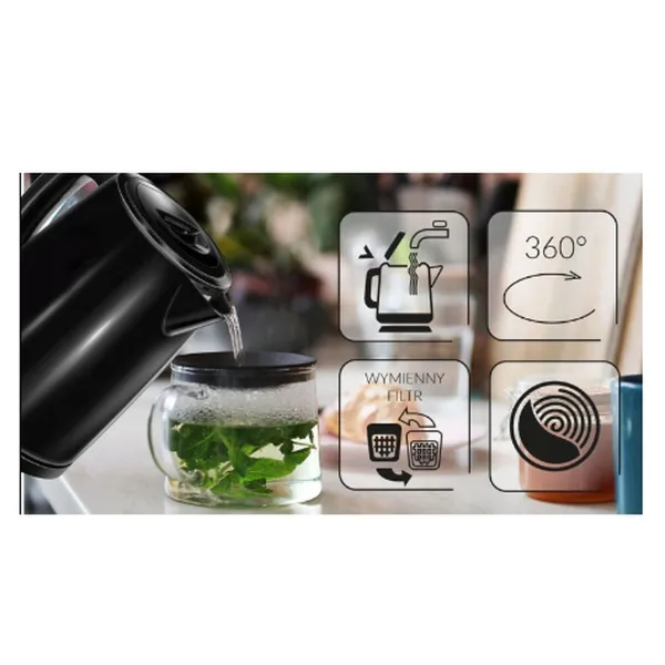 Tējkanna Mpm MCZ-112 Melns Nerūsējošais tērauds 2200 W 1,7 L