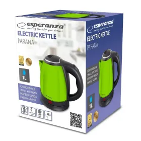 Vedenkeitin Esperanza EKK128G Musta Vihreä Ruostumaton teräs Muovinen 1350 W 1 L
