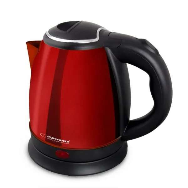 Vedenkeitin Esperanza EKK128R Musta Punainen Ruostumaton teräs Muovinen 1350 W 1 L