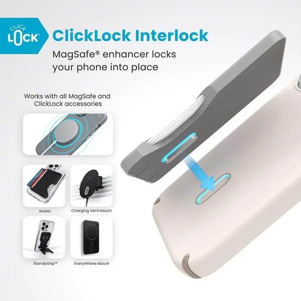 Speck Presidio2 Pro ClickLock & MagSafe - iPhone 16 Pro Case (Bleached Bone / Heirloom Gold / Hazel Brown)