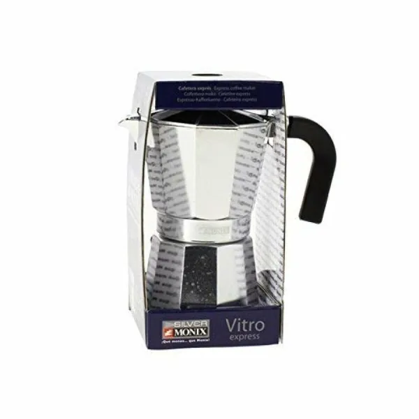 Vanhanaikainen Italialainen Mokkapannu Monix M620006 Teräs Alumiini 6 Kupit