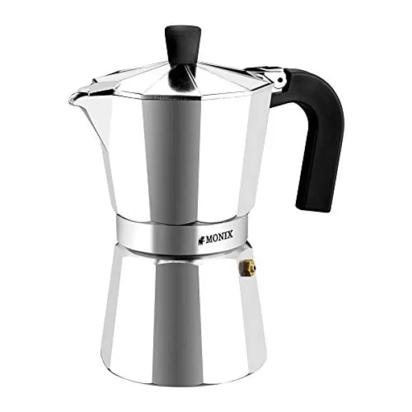 Vanhanaikainen Italialainen Mokkapannu Monix M620006 Teräs Alumiini 6 Kupit