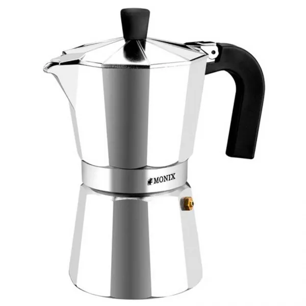 Vanhanaikainen Italialainen Mokkapannu Monix M620006 Teräs Alumiini 6 Kupit