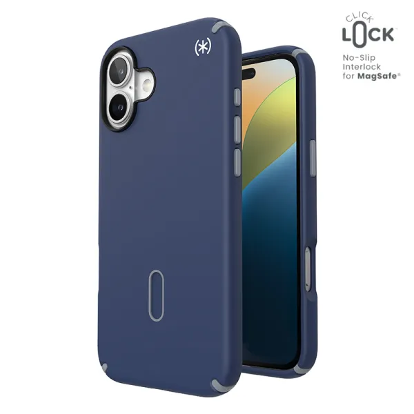Speck Presidio2 Pro ClickLock & MagSafe - iPhone 16 Plus Case (Coastal Blue / Dust Gray / White)