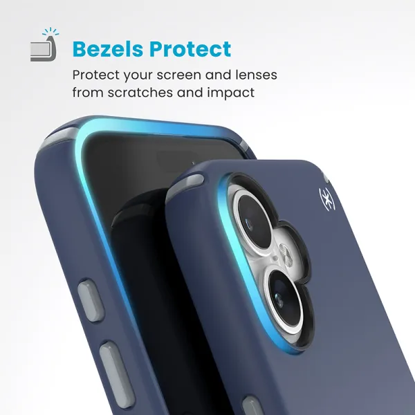 Speck Presidio2 Pro ClickLock & MagSafe - iPhone 16 Plus Case (Coastal Blue / Dust Gray / White)