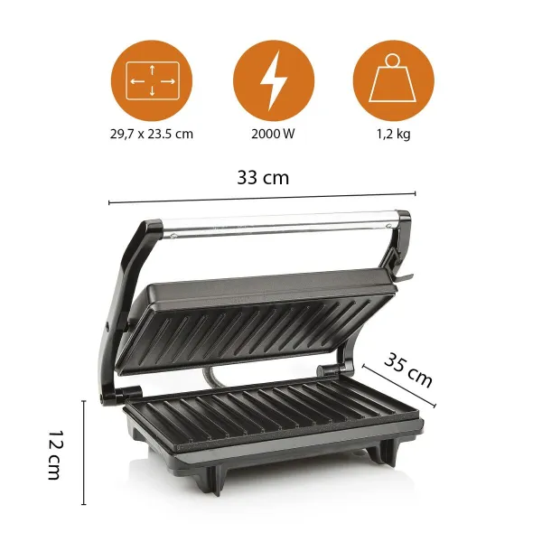 Контактный гриль Tristar GR2853 2000W Нержавеющая сталь